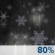 Wednesday Night: Rain before 7pm, then snow, possibly mixed with rain.  Low around 33. Chance of precipitation is 80%. Little or no snow accumulation expected. 